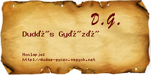 Dudás Győző névjegykártya